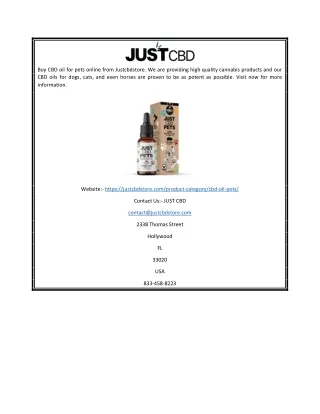 Get Cbd Oil Pets | Justcbdstore.com