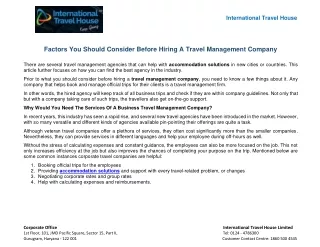 international travel house