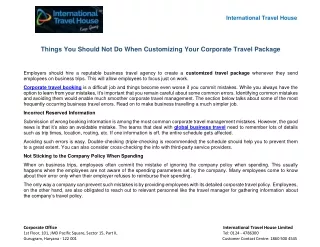international travel house