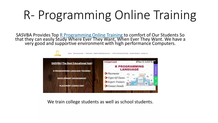 r programming online training