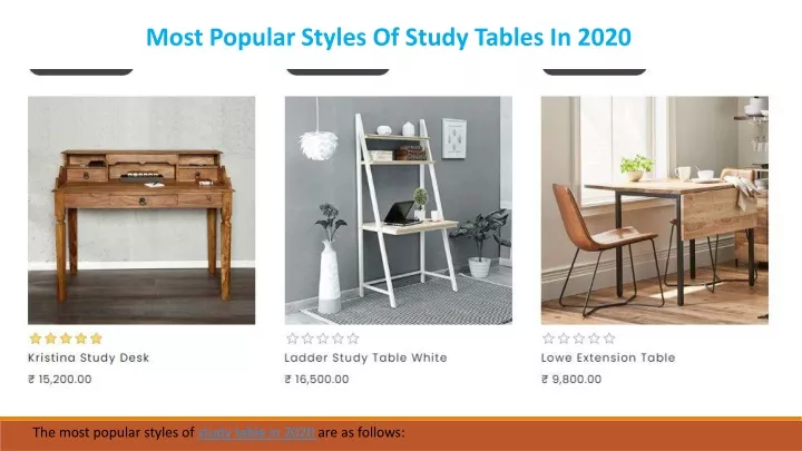 most popular styles of study tables in 2020