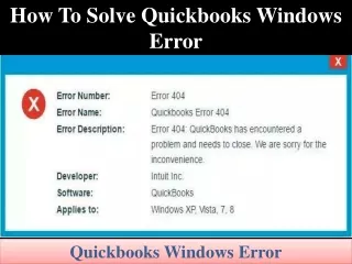how to solve quickbooks windows error