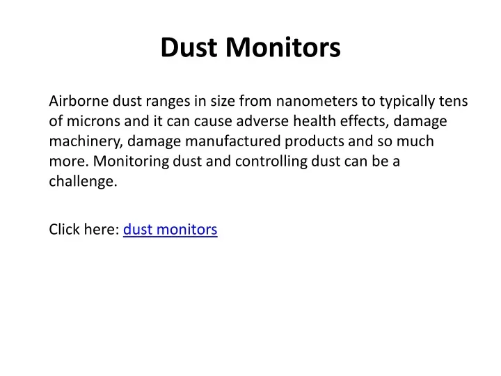 dust monitors