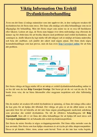 viktig information om erektil