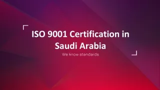 ISO 9001  Certification in Saudi Arabia