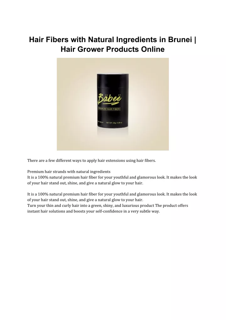 hair fibers with natural ingredients in brunei