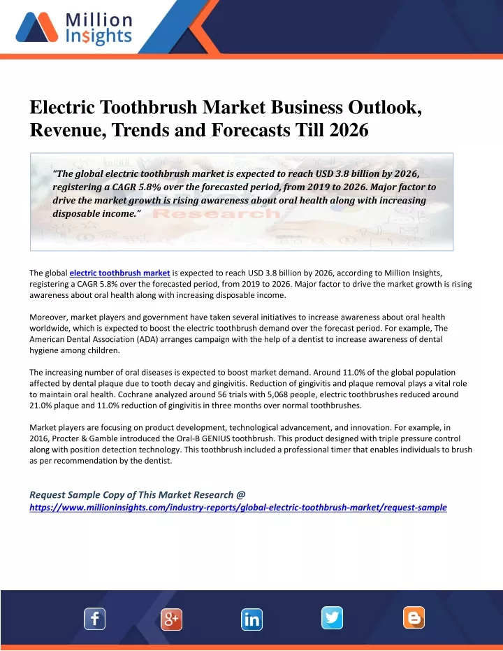 electric toothbrush market business outlook