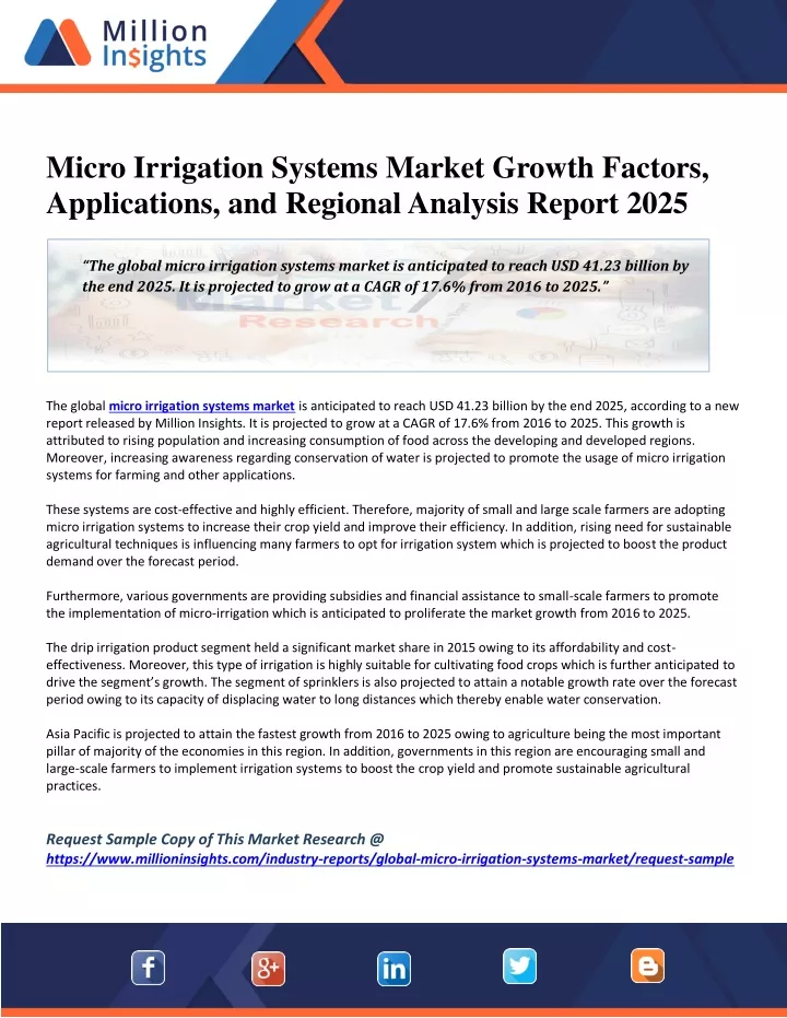 micro irrigation systems market growth factors