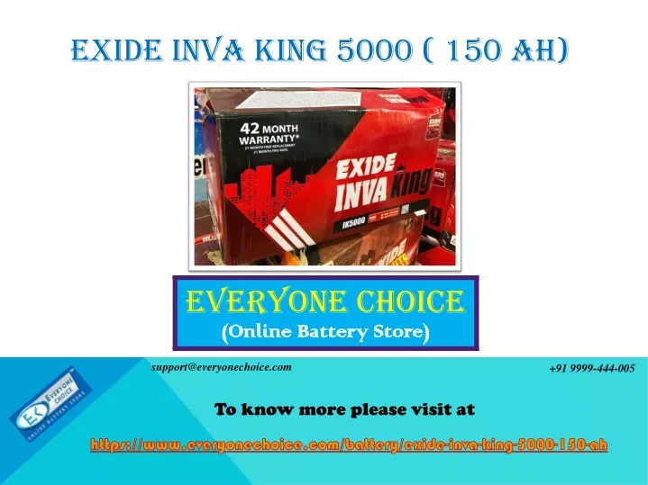 exide inva king 5000 150 ah