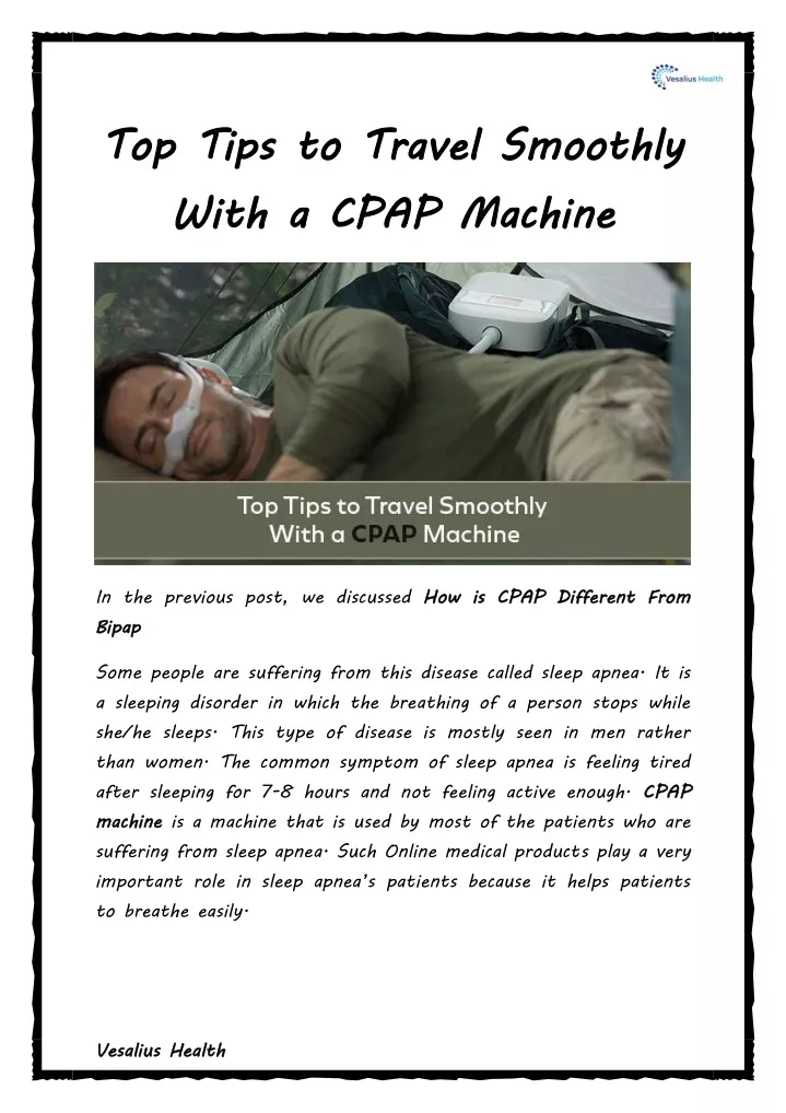 top tips to travel smoothly with a cpap machine