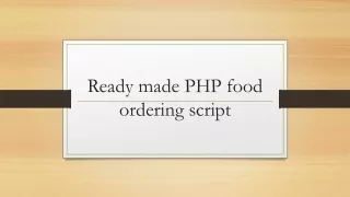 ready made php food ordering script