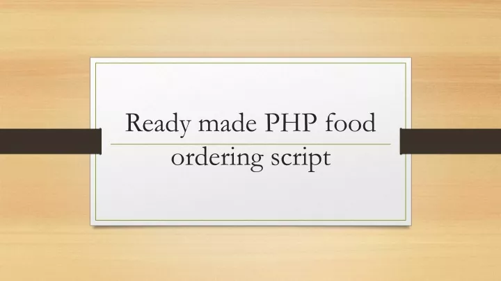 ready made php food ordering script