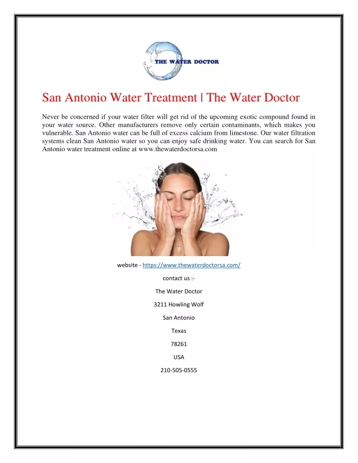 san antonio water treatment the water doctor