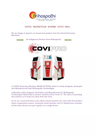 Secure your premises with our 9 in 1 Multi Functional Device COVIPRO