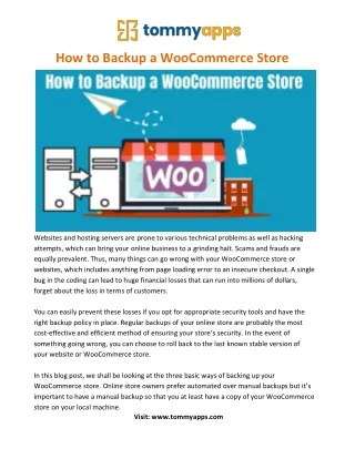 how to backup a woocommerce store