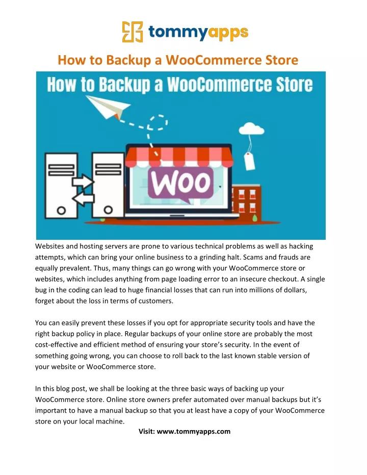 how to backup a woocommerce store