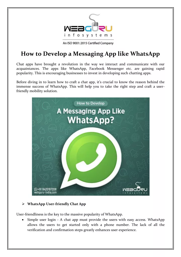 how to develop a messaging app like whatsapp