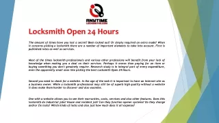 locksmith open 24 hours