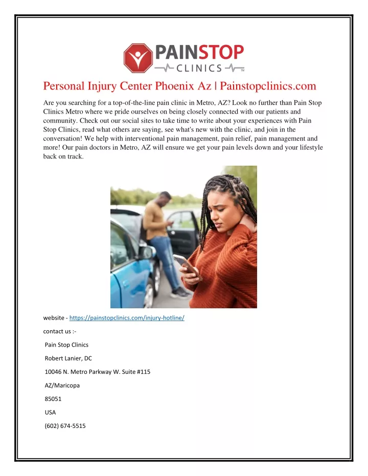 personal injury center phoenix az painstopclinics