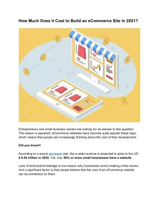 how much does it cost to build an ecommerce site