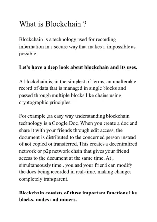 What is Blockchain