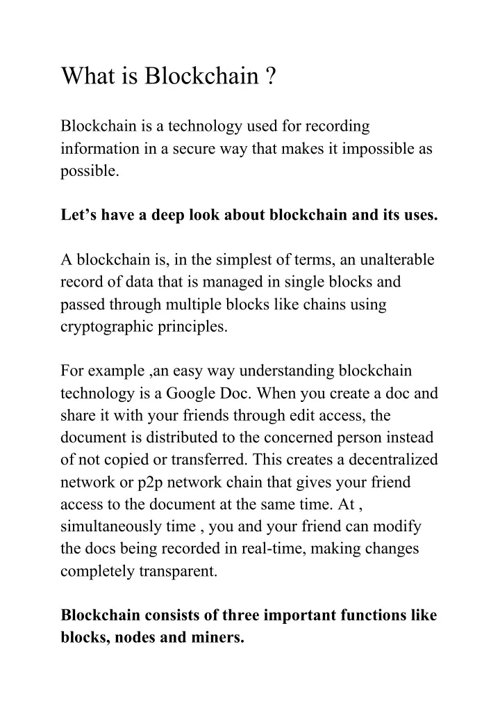 what is blockchain blockchain is a technology