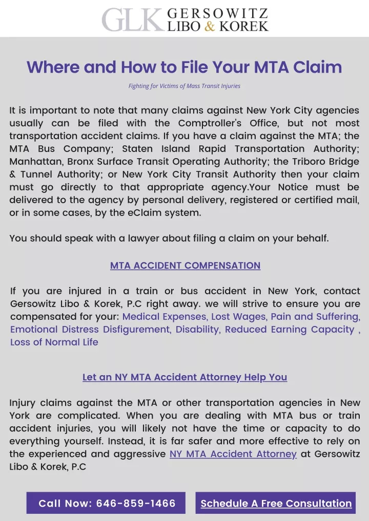 where and how to file your mta claim fighting