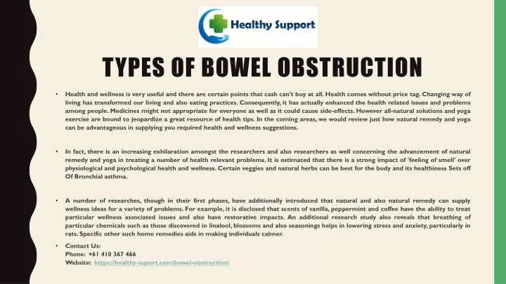 types of bowel obstruction