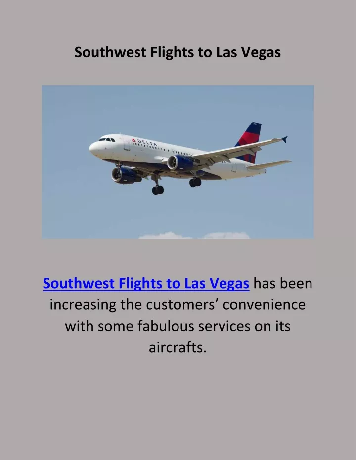 Ppt - Southwest Flights To Las Vegas Powerpoint Presentation, Free 