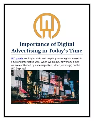 Importance of Digital Advertising in Today’s Time