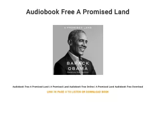 Audiobook Free A Promised Land | A Promised Land Audiobook Download Online