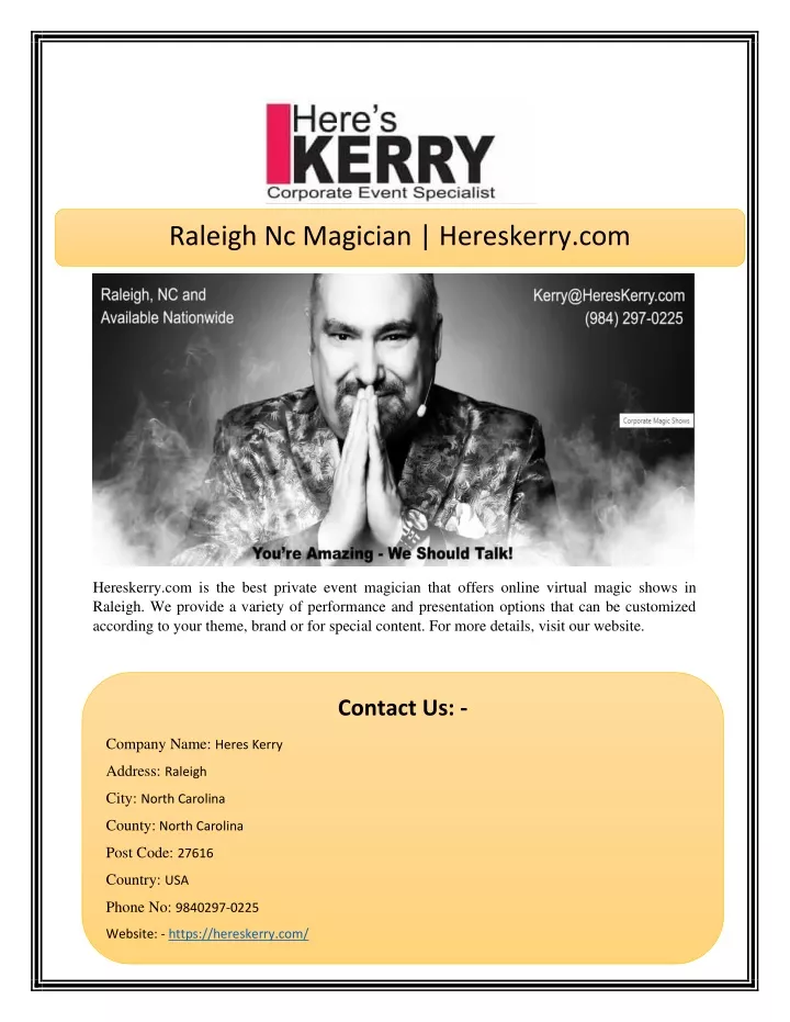 raleigh nc magician hereskerry com