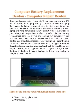 computer battery replacement denton computer