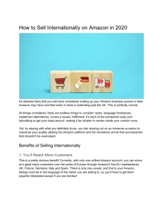 how to sell internationally on amazon in 2020