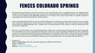 fences colorado springs