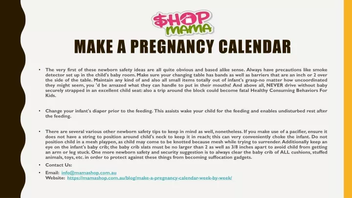 make a pregnancy calendar