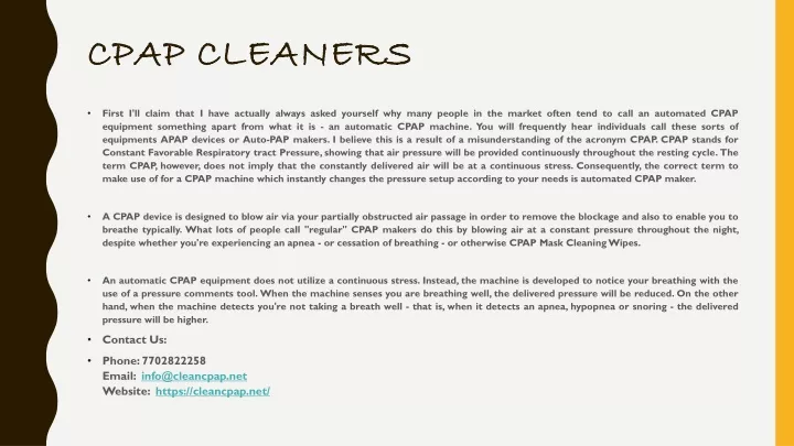 cpap cleaners