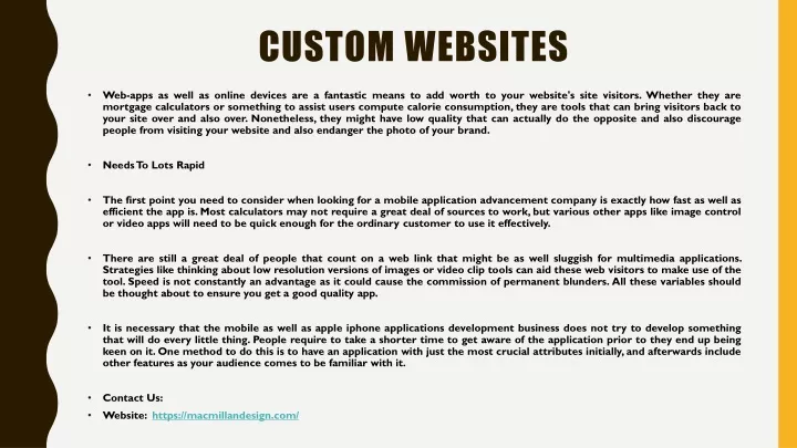 custom websites