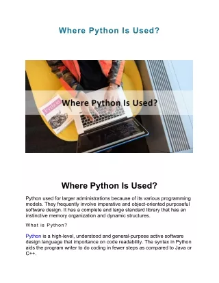 Where Python Is Used?