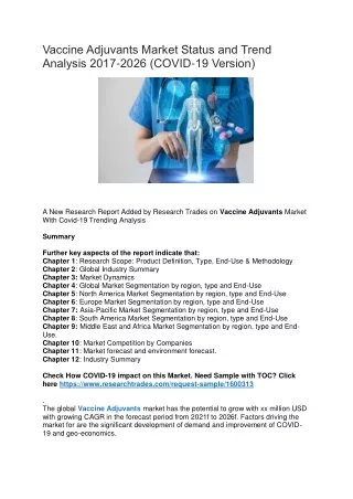 vaccine adjuvants market status and trend