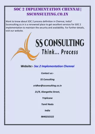 soc 2 implementation chennai ssconsulting co in