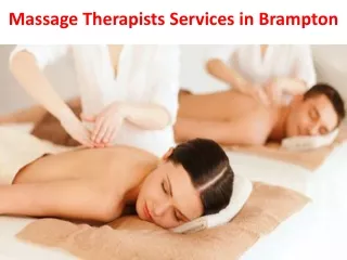 Massage Therapists Services in Brampton