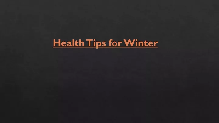 health tips for winter