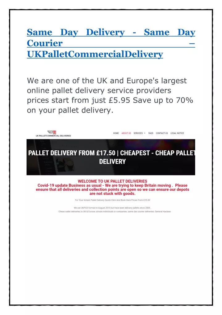 same day delivery same day courier