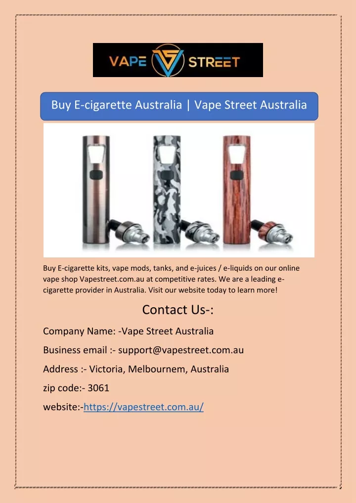 buy e cigarette australia vape street australia