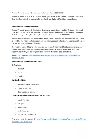 almond products market growth analysis forecast