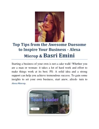 Top Tips from the Awesome Duesome to Inspire Your Business - Alexa Mierop & Basri Emini
