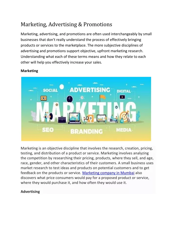 marketing advertising promotions