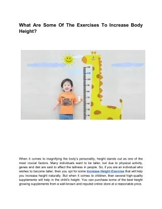 what are some of the exercises to increase body