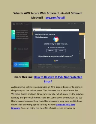 what is avg secure web browser uninstall